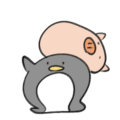 slime pig and penguin
