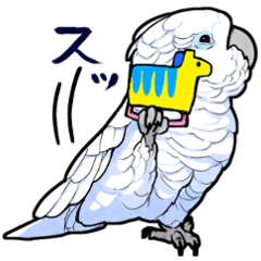 สติ๊กเกอร์ไลน์ Mischievous White parrot 4