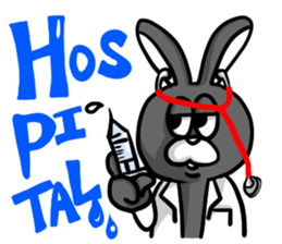 White and Black Rabbit sticker #3166663