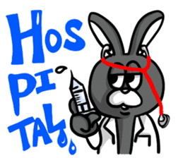 White and Black Rabbit sticker #3166663