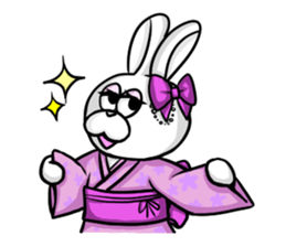 White and Black Rabbit sticker #3166665