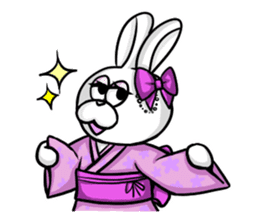 White and Black Rabbit sticker #3166665