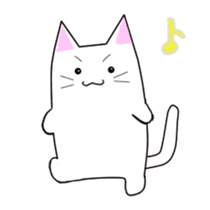 Quiet white cat MYU-TA sticker #3170188