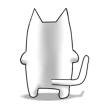 Quiet white cat MYU-TA sticker #3170189