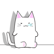 Quiet white cat MYU-TA sticker #3170190