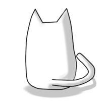 Quiet white cat MYU-TA sticker #3170192