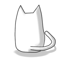 Quiet white cat MYU-TA sticker #3170192
