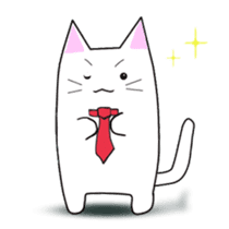 Quiet white cat MYU-TA sticker #3170193