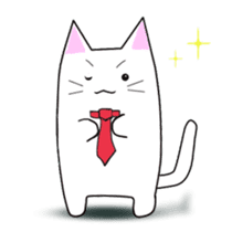 Quiet white cat MYU-TA sticker #3170193