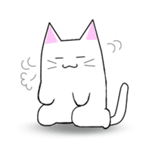 Quiet white cat MYU-TA sticker #3170194