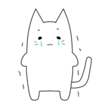 Quiet white cat MYU-TA sticker #3170196