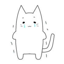 Quiet white cat MYU-TA sticker #3170196