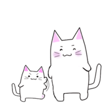 Quiet white cat MYU-TA sticker #3170197