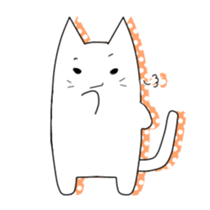 Quiet white cat MYU-TA sticker #3170198