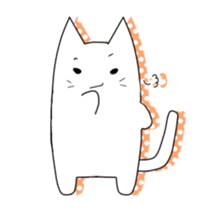 Quiet white cat MYU-TA sticker #3170198