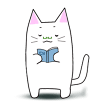 Quiet white cat MYU-TA sticker #3170199