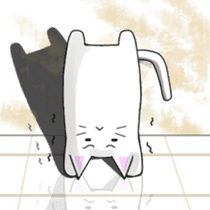 Quiet white cat MYU-TA sticker #3170200