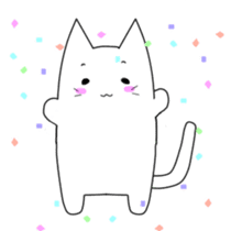 Quiet white cat MYU-TA sticker #3170201