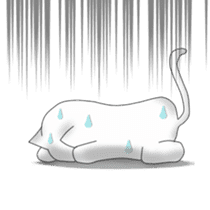 Quiet white cat MYU-TA sticker #3170202