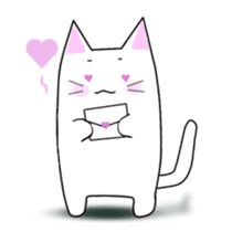 Quiet white cat MYU-TA sticker #3170203