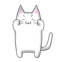 Quiet white cat MYU-TA sticker #3170205