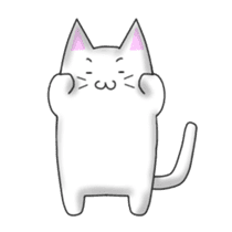 Quiet white cat MYU-TA sticker #3170205