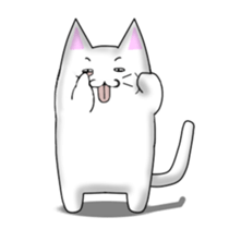Quiet white cat MYU-TA sticker #3170206