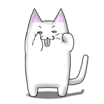 Quiet white cat MYU-TA sticker #3170206
