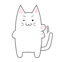 Quiet white cat MYU-TA sticker #3170208