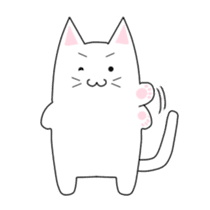 Quiet white cat MYU-TA sticker #3170208