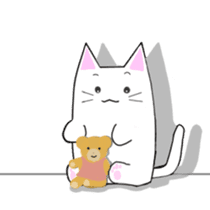 Quiet white cat MYU-TA sticker #3170212