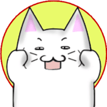 Quiet white cat MYU-TA sticker #3170213