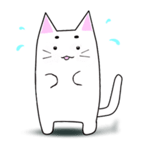 Quiet white cat MYU-TA sticker #3170215