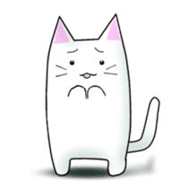 Quiet white cat MYU-TA sticker #3170216
