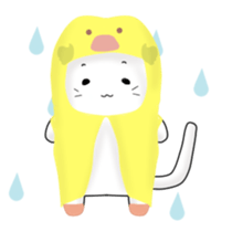 Quiet white cat MYU-TA sticker #3170217