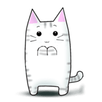 Quiet white cat MYU-TA sticker #3170219