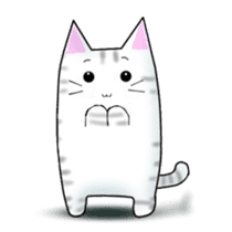 Quiet white cat MYU-TA sticker #3170219