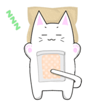 Quiet white cat MYU-TA sticker #3170220
