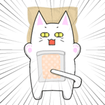 Quiet white cat MYU-TA sticker #3170221