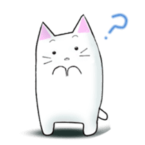 Quiet white cat MYU-TA sticker #3170222
