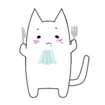 Quiet white cat MYU-TA sticker #3170223