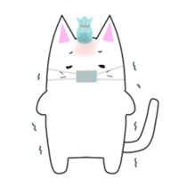 Quiet white cat MYU-TA sticker #3170224