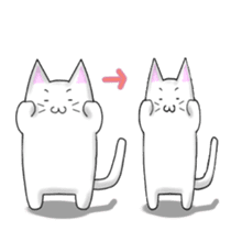 Quiet white cat MYU-TA sticker #3170226