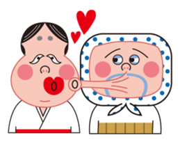 Okame and Hyottoko sticker #3176572