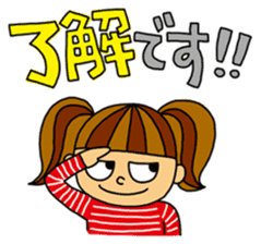 Kawaii girl and a black cat Stickers sticker #3177614