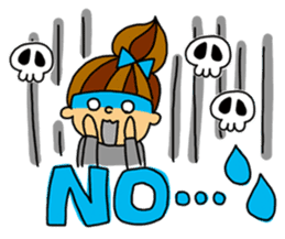 Kawaii girl and a black cat Stickers sticker #3177621