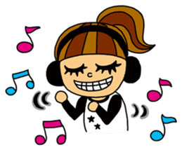 Kawaii girl and a black cat Stickers sticker #3177639