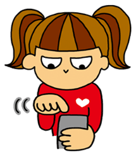 Kawaii girl and a black cat Stickers sticker #3177643