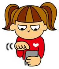 Kawaii girl and a black cat Stickers sticker #3177643