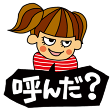 Kawaii girl and a black cat Stickers sticker #3177645